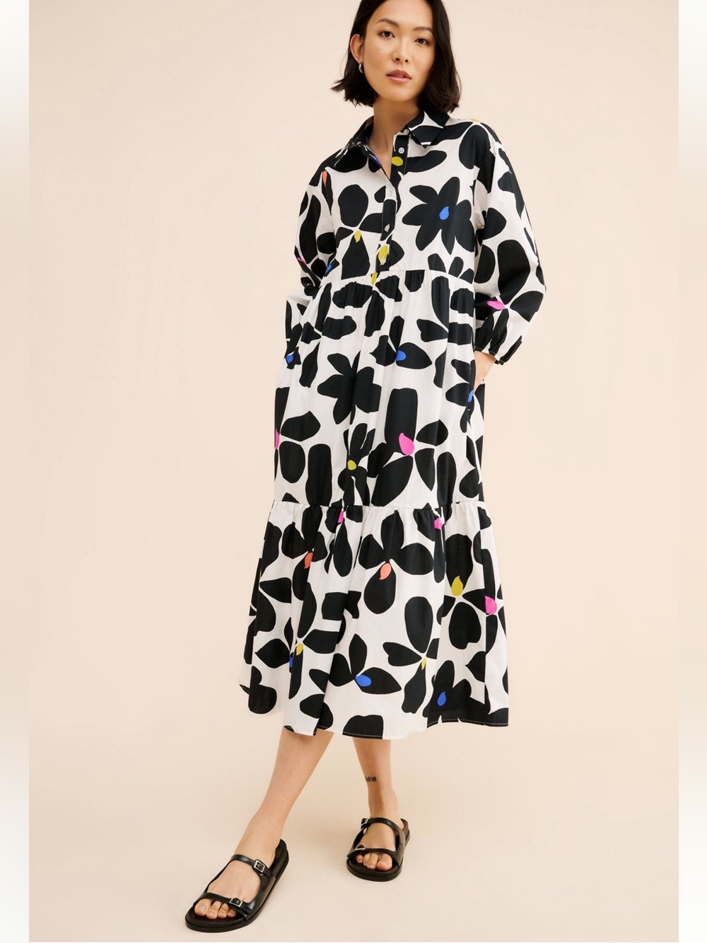 Maeve Bettina Tiered Shirt Dress
